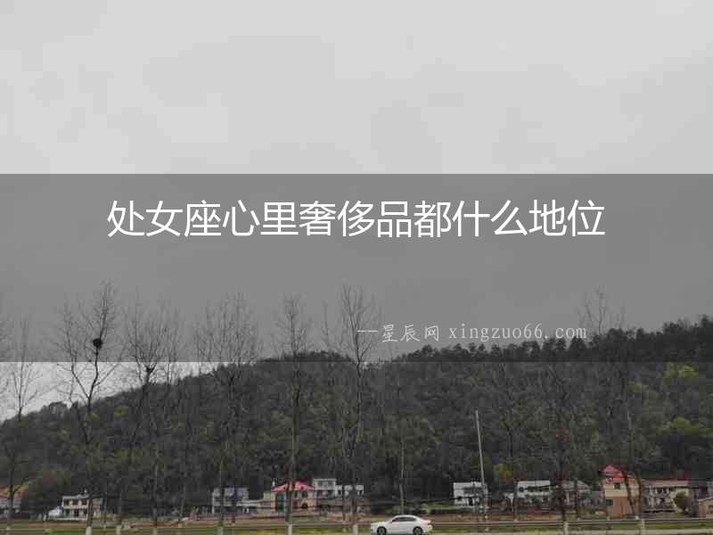 處女座心里奢侈品都什么地位