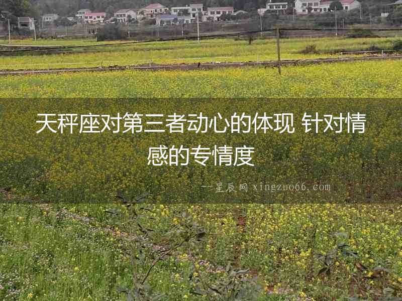 天秤座對第三者動心的體現 針對情感的專情度