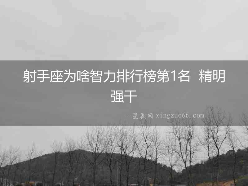 射手座為啥智力排行榜第1名  精明強(qiáng)干