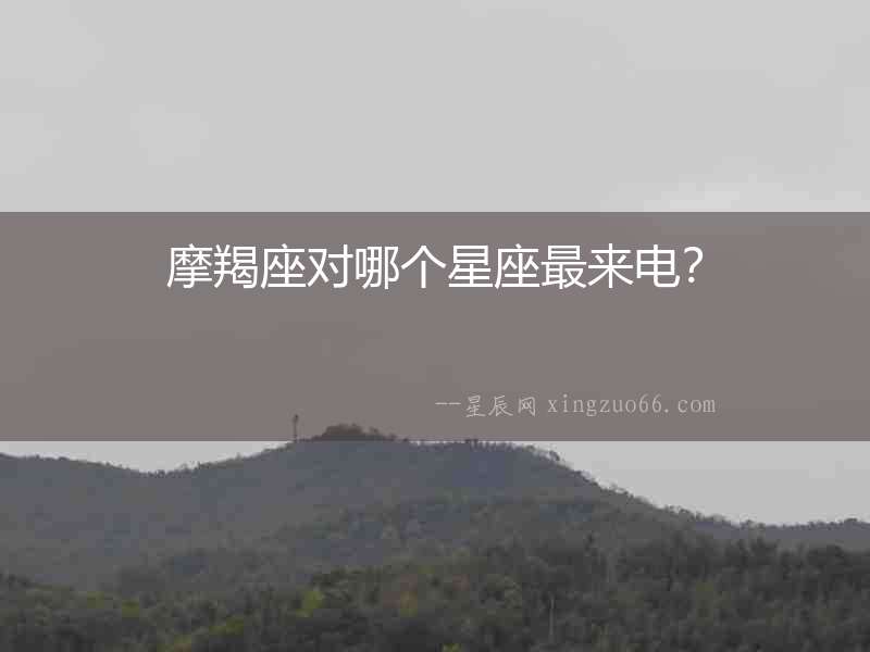 摩羯座對哪個星座最來電？
