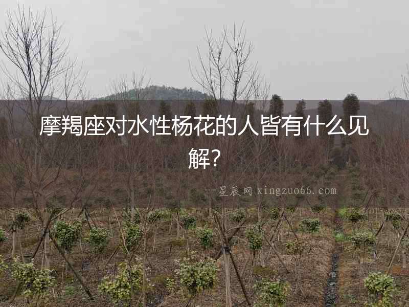摩羯座對水性楊花的人皆有什么見解？