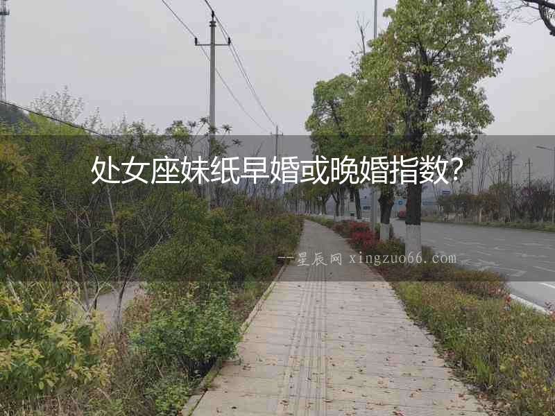 處女座妹紙早婚或晚婚指數？