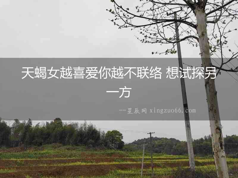 天蝎女越喜愛(ài)你越不聯(lián)絡(luò) 想試探另一方