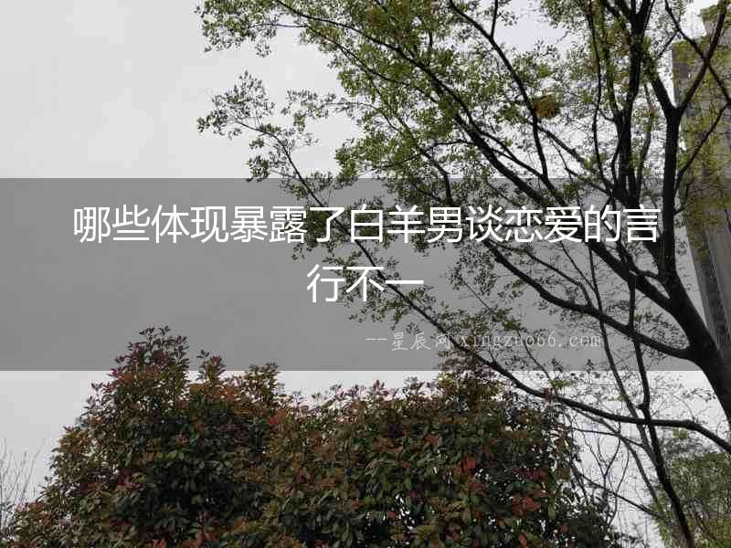 哪些體現暴露了白羊男談戀愛的言行不一