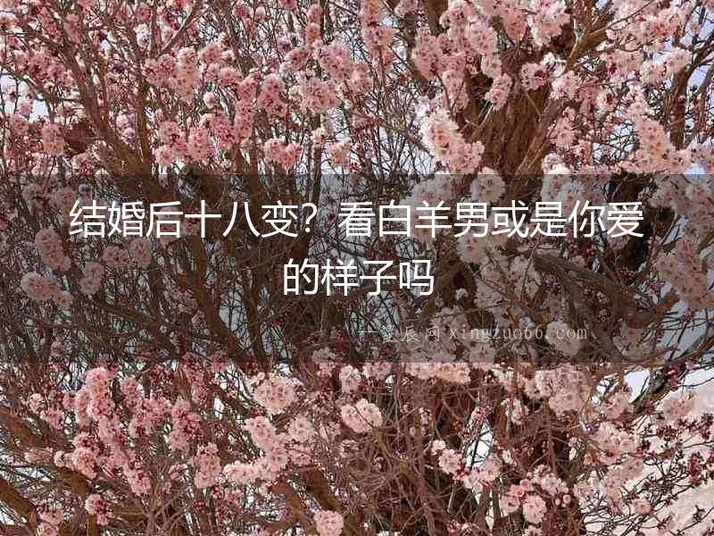 結婚后十八變？看白羊男或是你愛的樣子嗎
