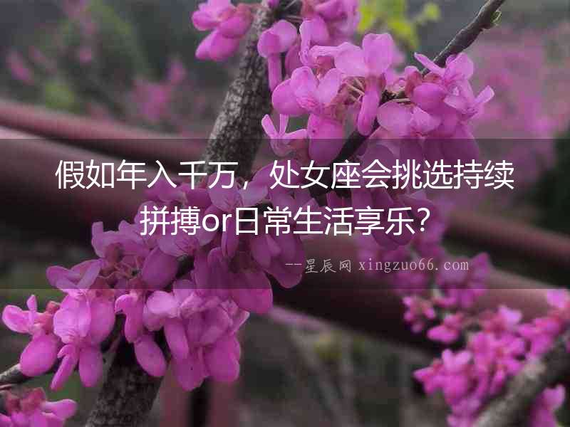 假如年入千萬，處女座會挑選持續拼搏or日常生活享樂？
