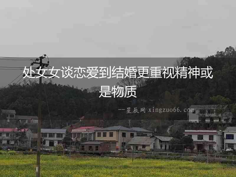 處女女談戀愛到結婚更重視精神或是物質
