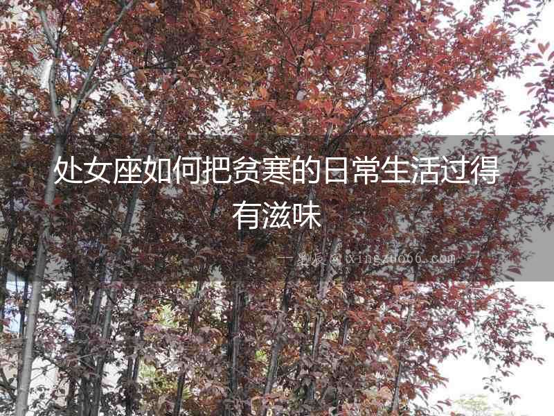 處女座如何把貧寒的日常生活過得有滋味
