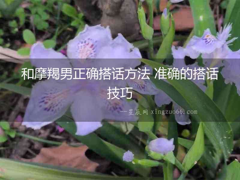 和摩羯男正確搭話方法 準(zhǔn)確的搭話技巧