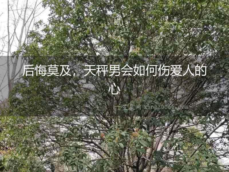 后悔莫及，天秤男會如何傷愛人的心