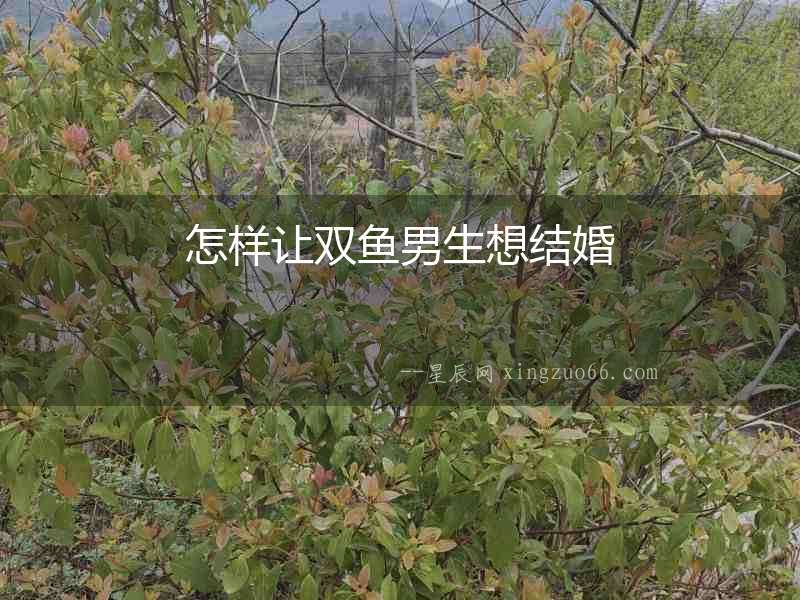 怎樣讓雙魚男生想結婚