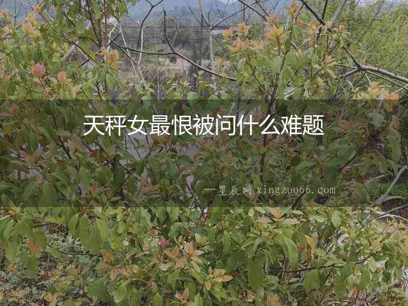 天秤女最恨被問什么難題