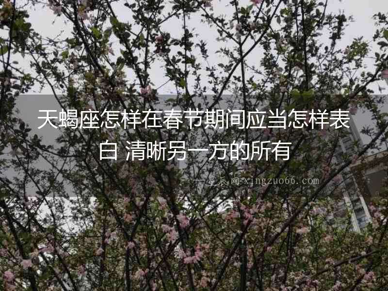 天蝎座怎樣在春節(jié)期間應(yīng)當(dāng)怎樣表白 清晰另一方的所有