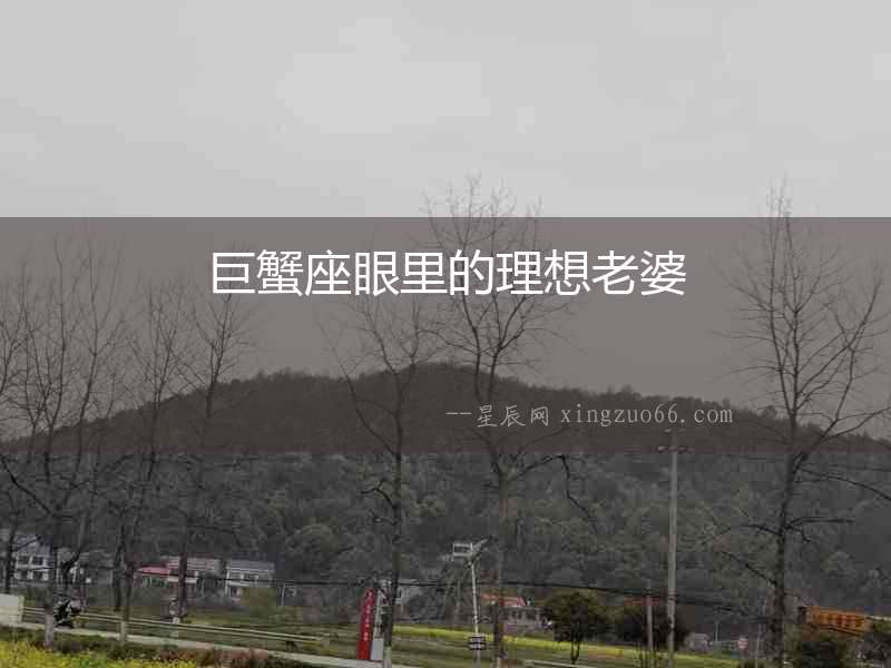 巨蟹座眼里的理想老婆