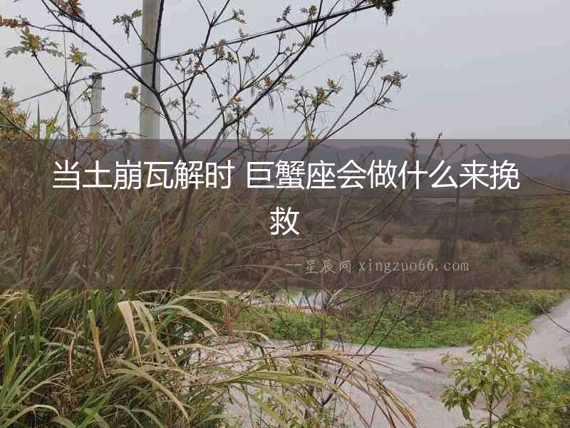 當(dāng)土崩瓦解時(shí) 巨蟹座會(huì)做什么來挽救