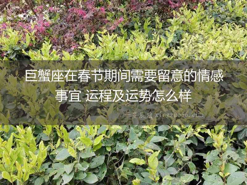 巨蟹座在春節(jié)期間需要留意的情感事宜 運程及運勢怎么樣