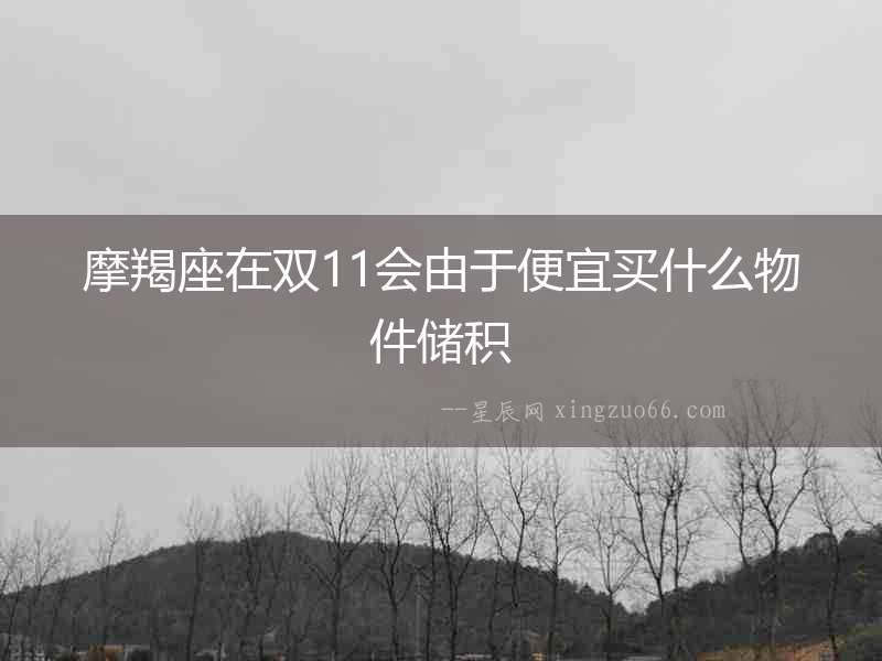 摩羯座在雙11會由于便宜買什么物件儲積