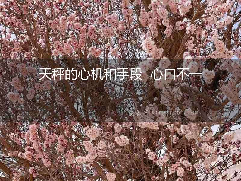 天秤的心機和手段  心口不一