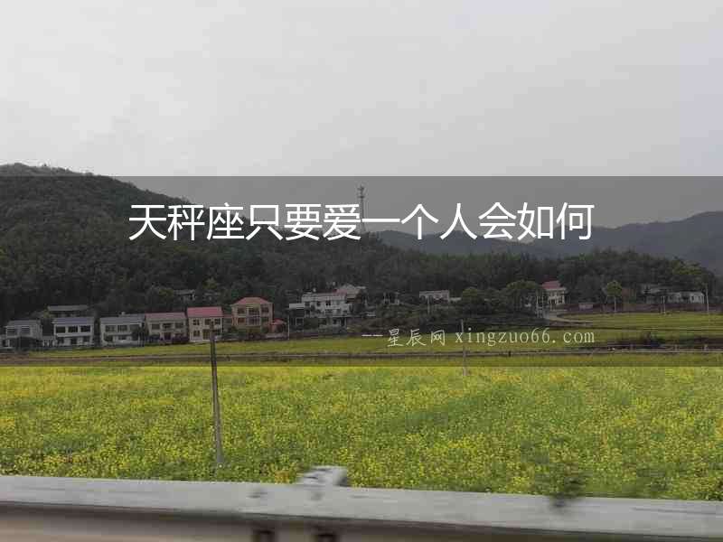 天秤座只要愛一個人會如何