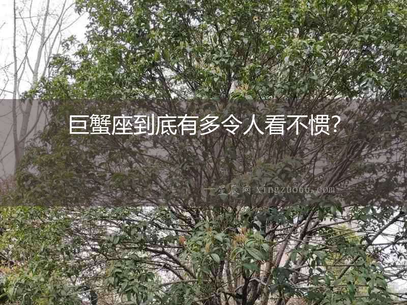 巨蟹座到底有多令人看不慣？