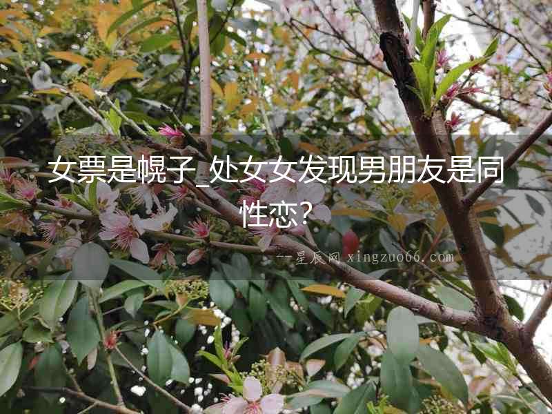 女票是幌子_處女女發(fā)現(xiàn)男朋友是同性戀？