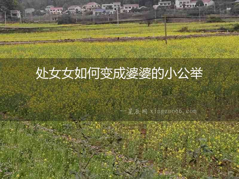 處女女如何變成婆婆的小公舉