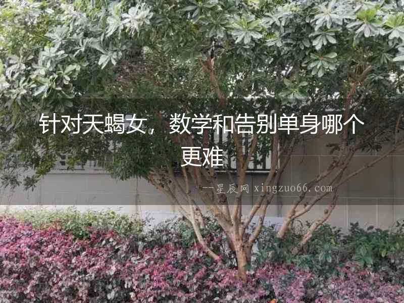 針對天蝎女，數(shù)學(xué)和告別單身哪個更難