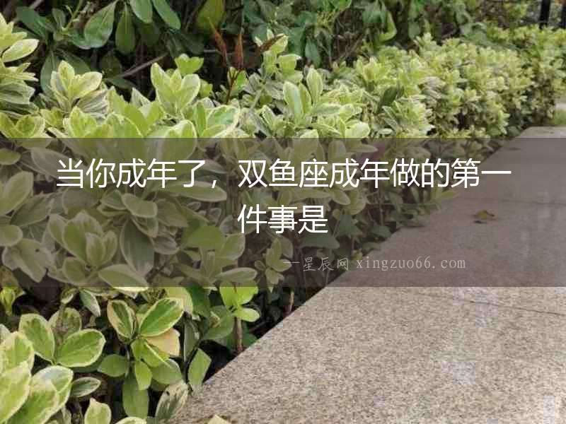 當你成年了，雙魚座成年做的第一件事是