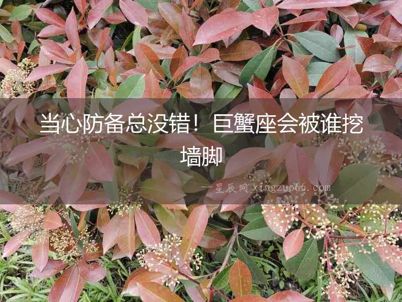 當心防備總沒錯！巨蟹座會被誰挖墻腳