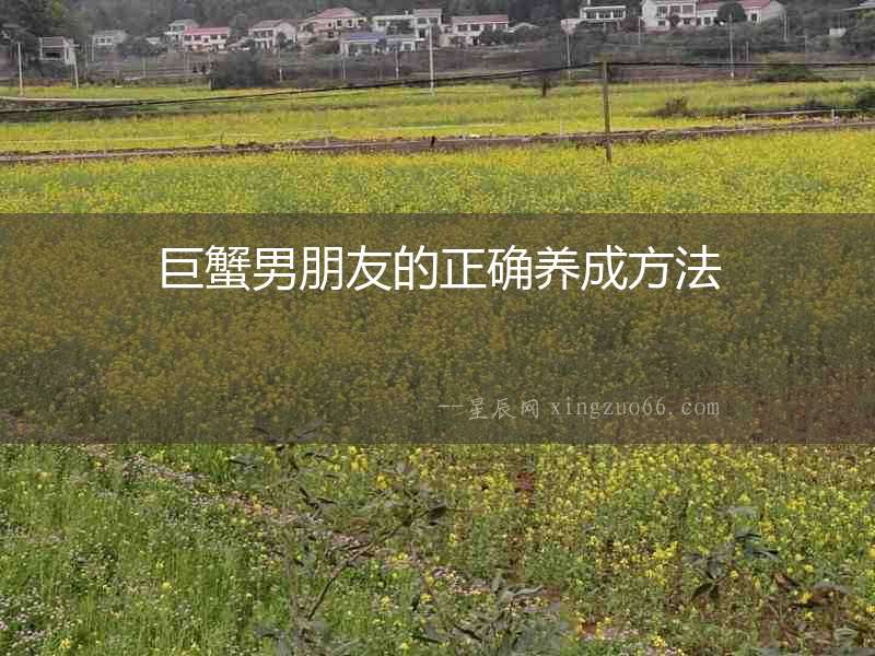 巨蟹男朋友的正確養成方法