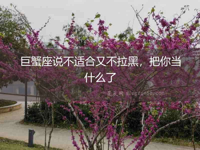 巨蟹座說不適合又不拉黑，把你當(dāng)什么了