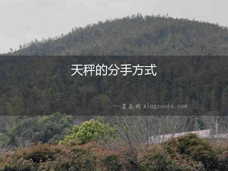 天秤的分手方式