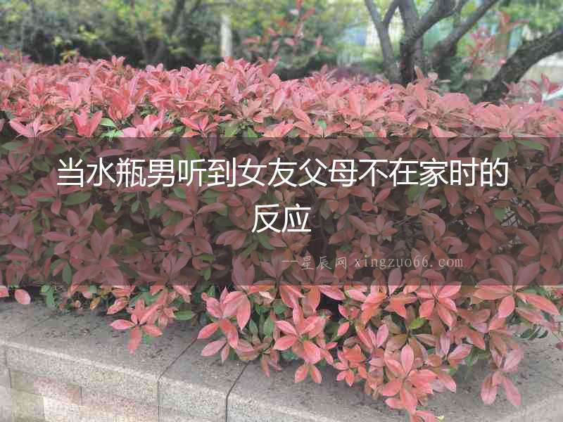 當(dāng)水瓶男聽(tīng)到女友父母不在家時(shí)的反應(yīng)
