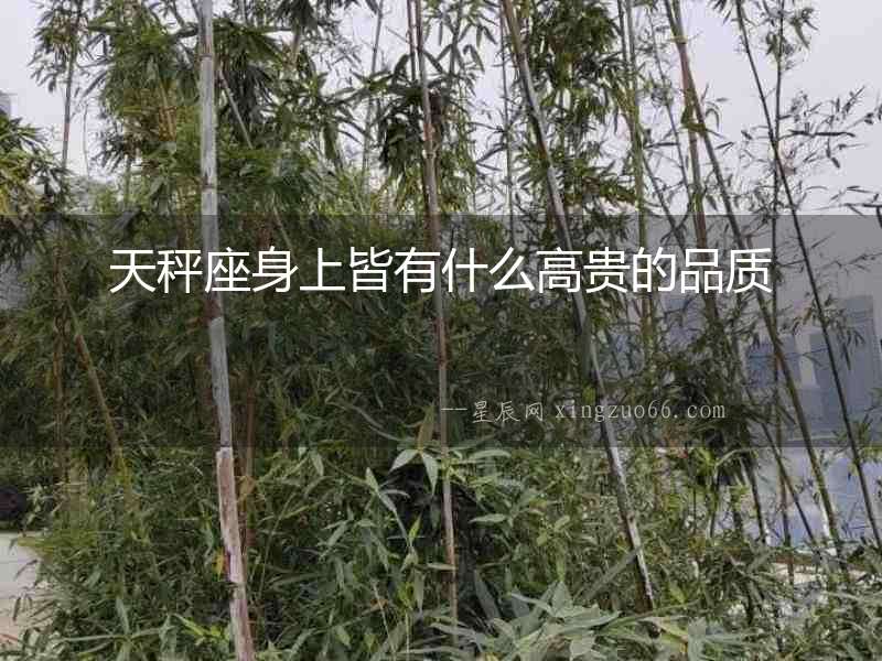 天秤座身上皆有什么高貴的品質(zhì)