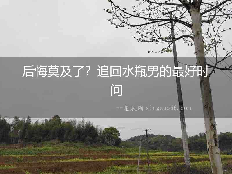 后悔莫及了？追回水瓶男的最好時間