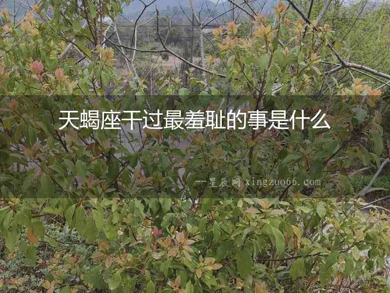天蝎座干過最羞恥的事是什么