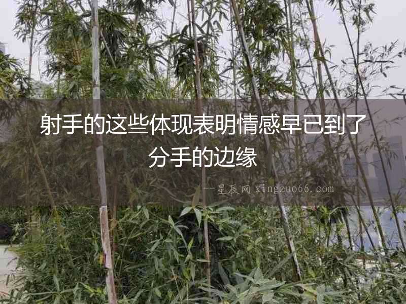 射手的這些體現(xiàn)表明情感早已到了分手的邊緣
