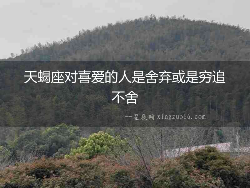 天蝎座對(duì)喜愛(ài)的人是舍棄或是窮追不舍