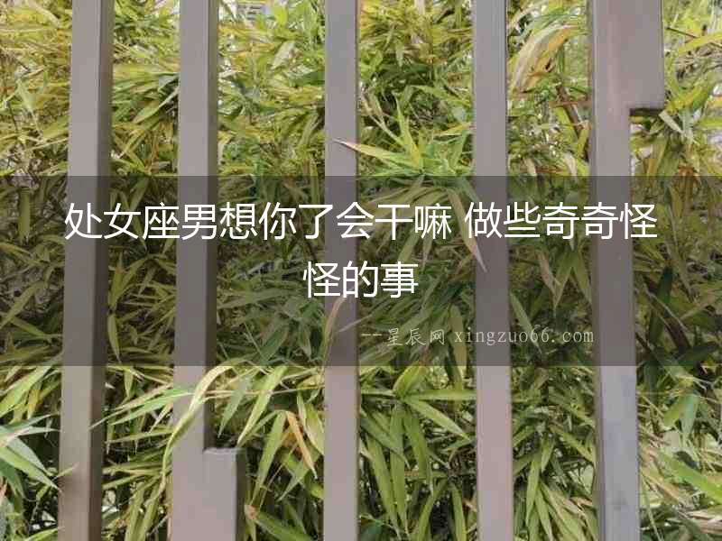 處女座男想你了會干嘛 做些奇奇怪怪的事