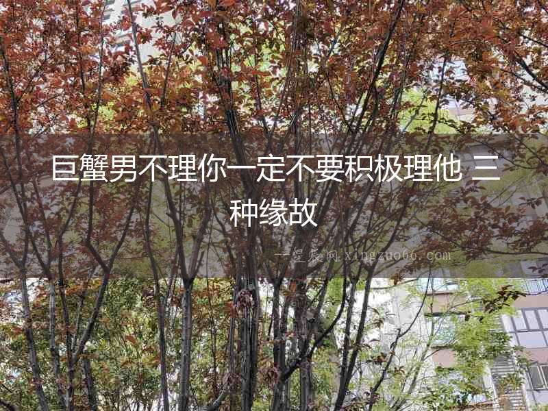 巨蟹男不理你一定不要積極理他 三種緣故