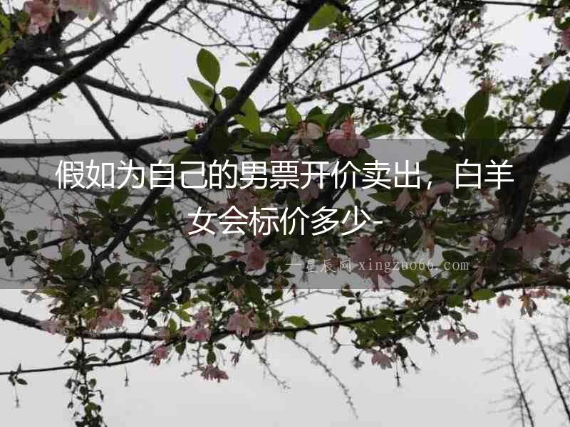 假如為自己的男票開價賣出，白羊女會標(biāo)價多少-