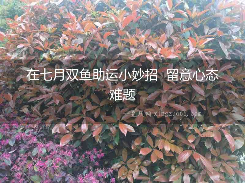 在七月雙魚(yú)助運(yùn)小妙招  留意心態(tài)難題