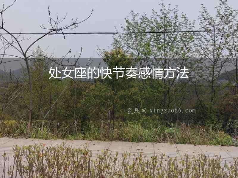 處女座的快節奏感情方法