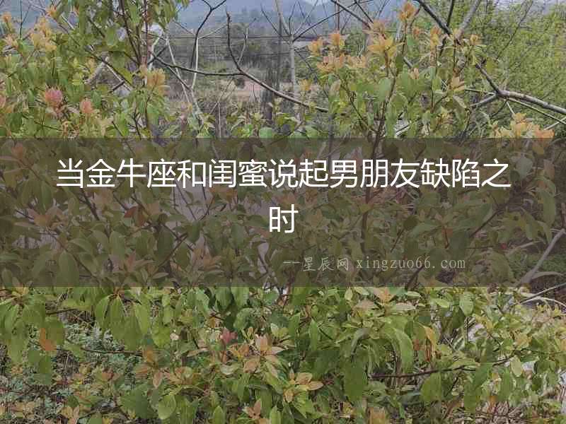 當金牛座和閨蜜說起男朋友缺陷之時