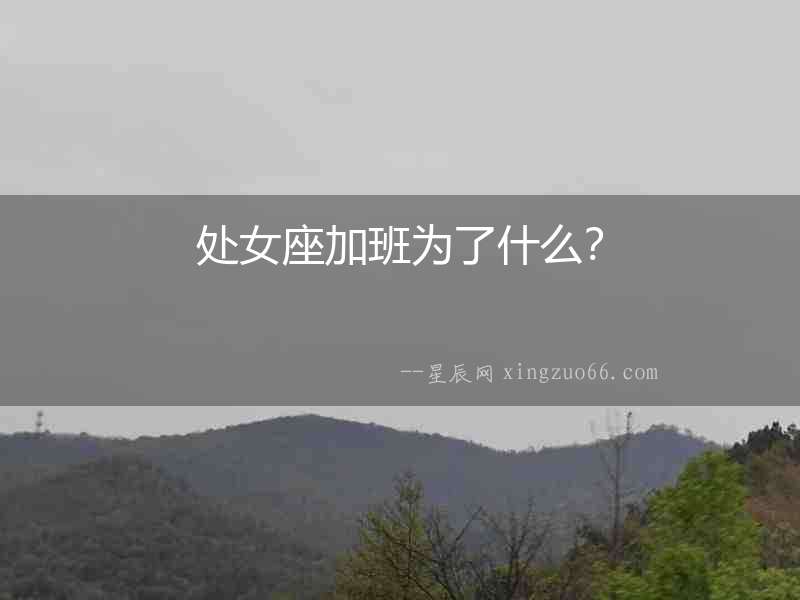 處女座加班為了什么？