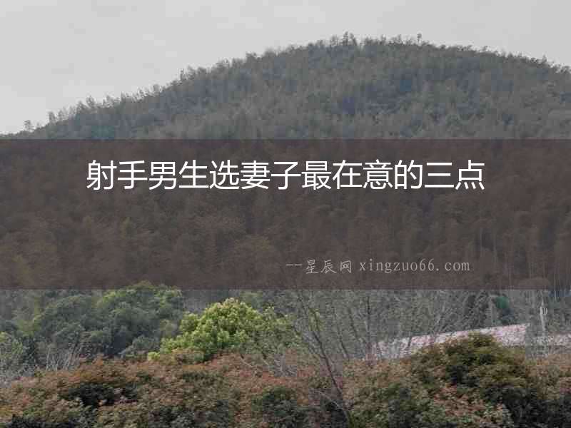 射手男生選妻子最在意的三點(diǎn)