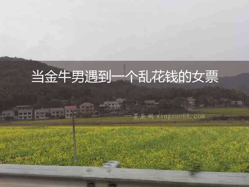 當(dāng)金牛男遇到一個(gè)亂花錢的女票