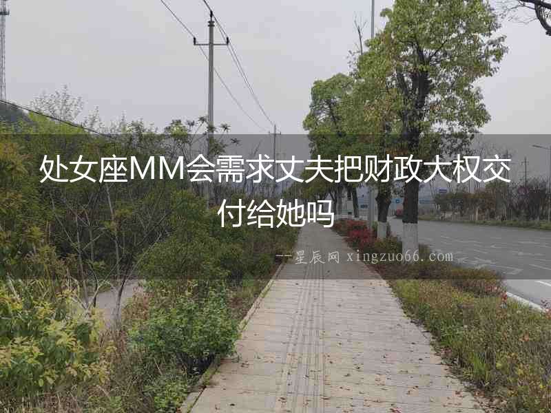 處女座MM會需求丈夫把財政大權交付給她嗎
