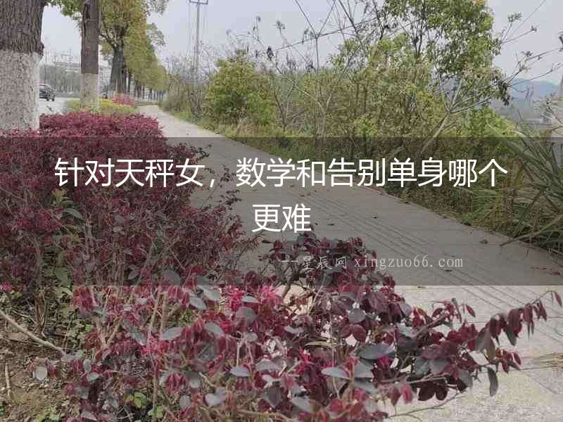 針對天秤女，數學和告別單身哪個更難