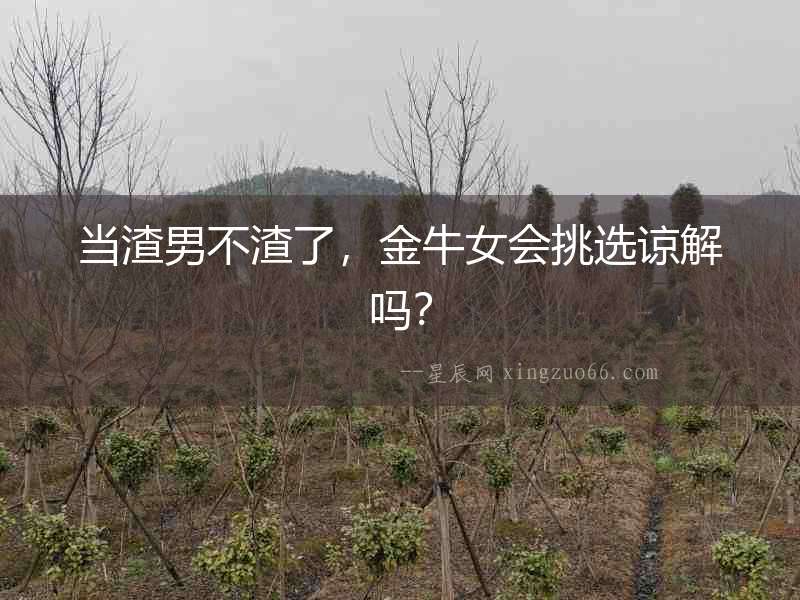 當渣男不渣了，金牛女會挑選諒解嗎？